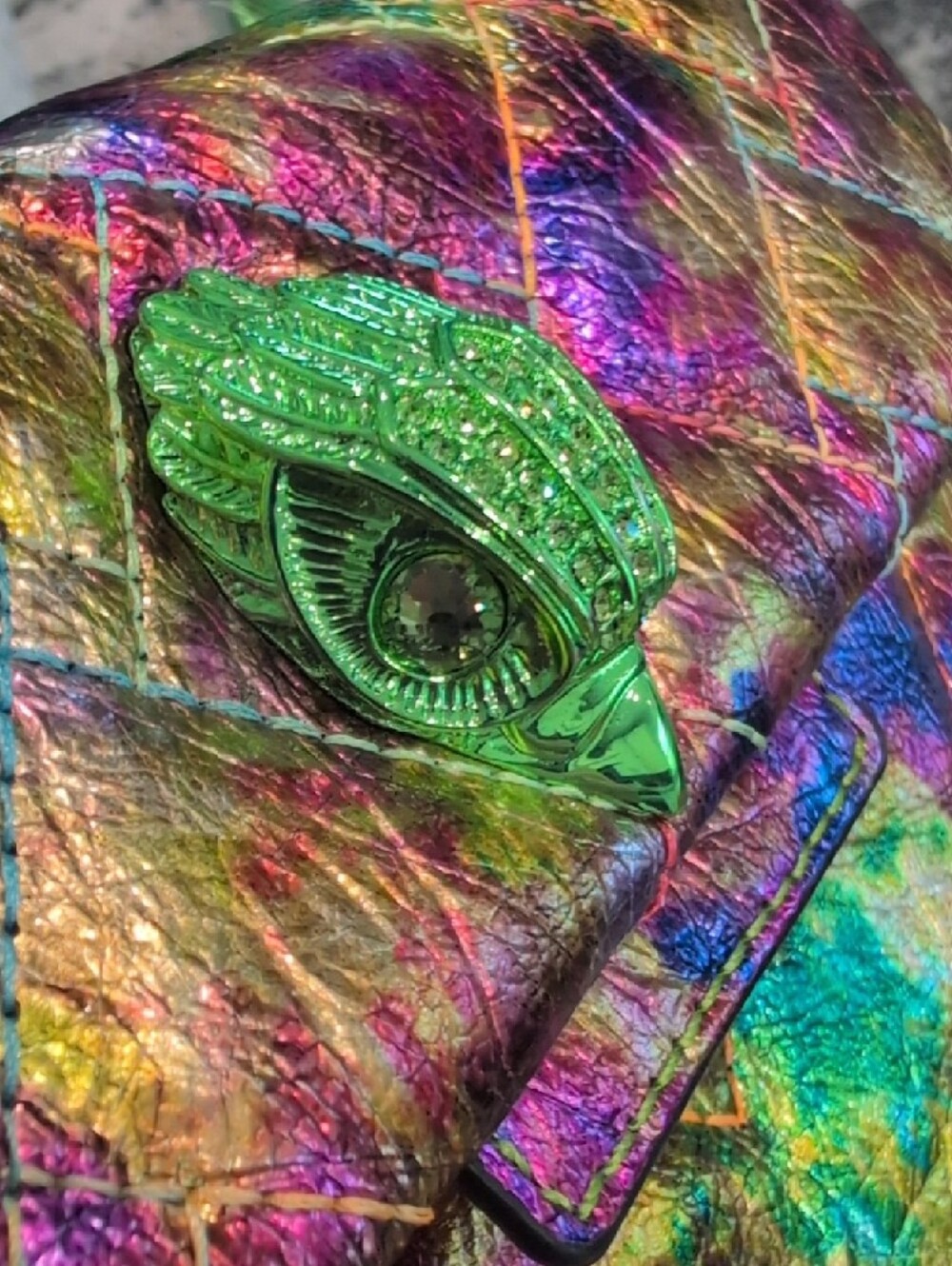 Kurt Geiger RARE Metallic Multicolor Quilted Mini Kensington Bag - Picture 2 of 6